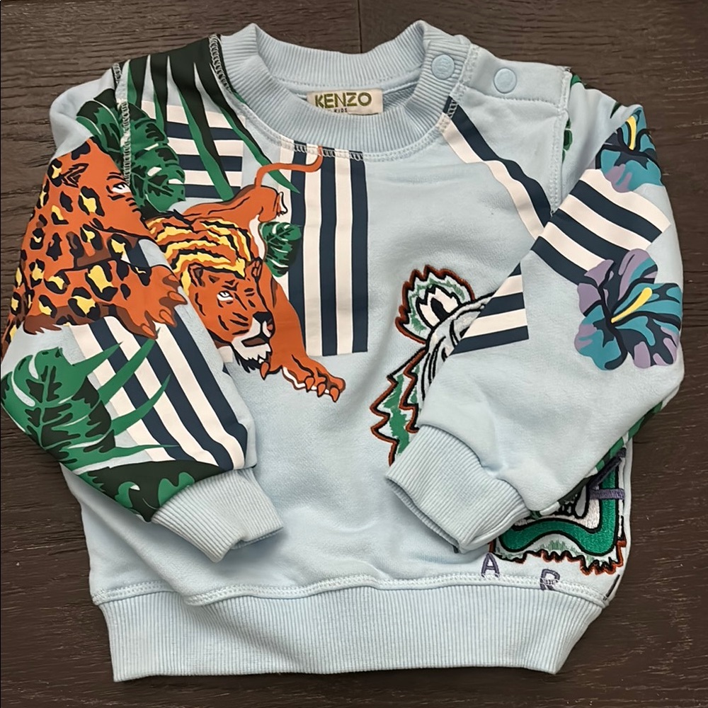 Kenzo Kids Blue Jungle Print Sweatshirt